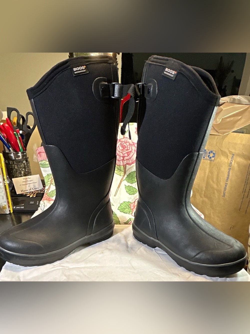 Bogs Neo-Tech Black
Waterproof Neoprene Knee
High Rain Boots Women's US 8 EU 39